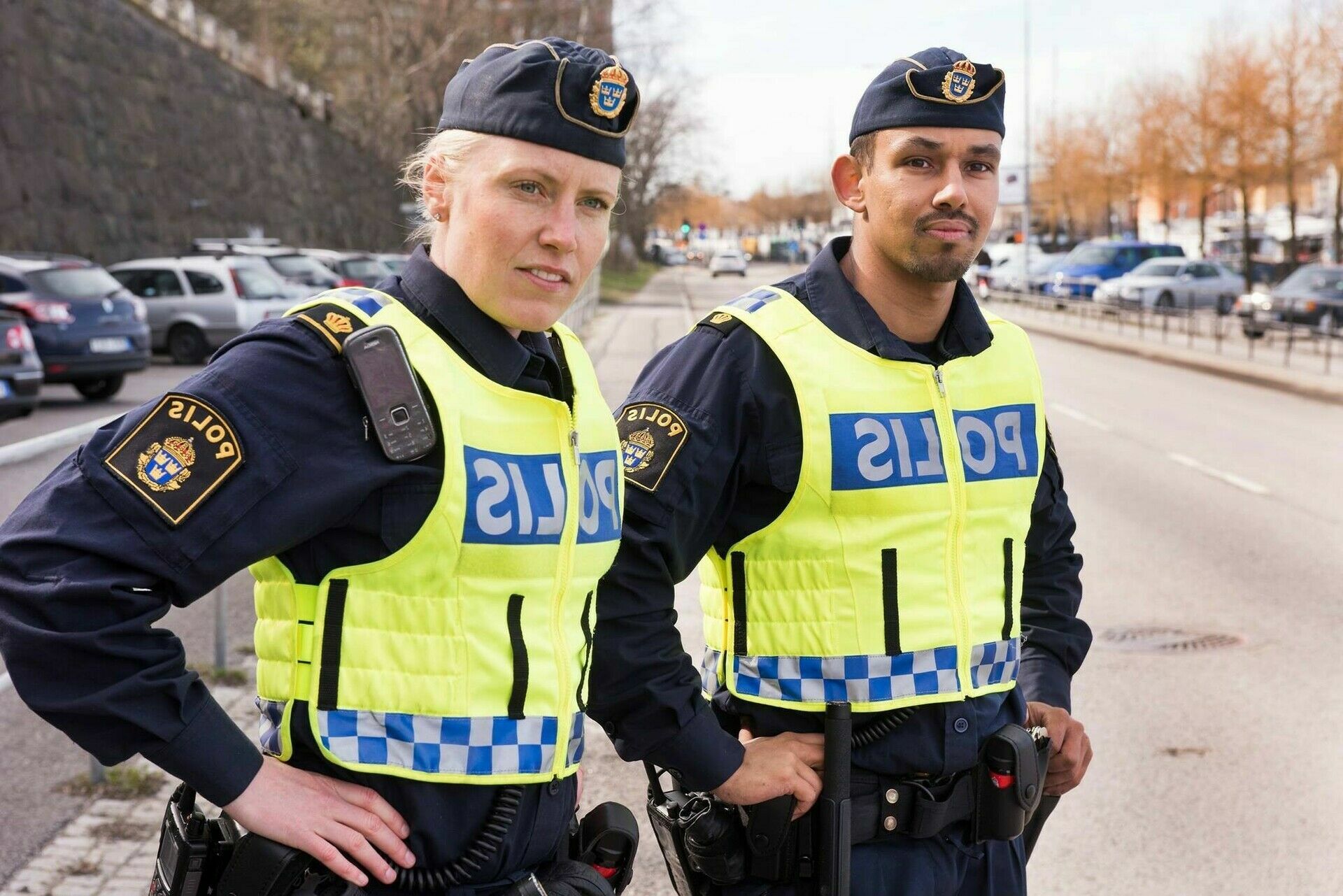 Шведская полиция на улицах Стокгольма