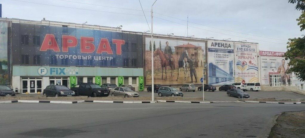В Новочеркасске на фасаде торгового центра вывесили баннер с казаками Вермахта
