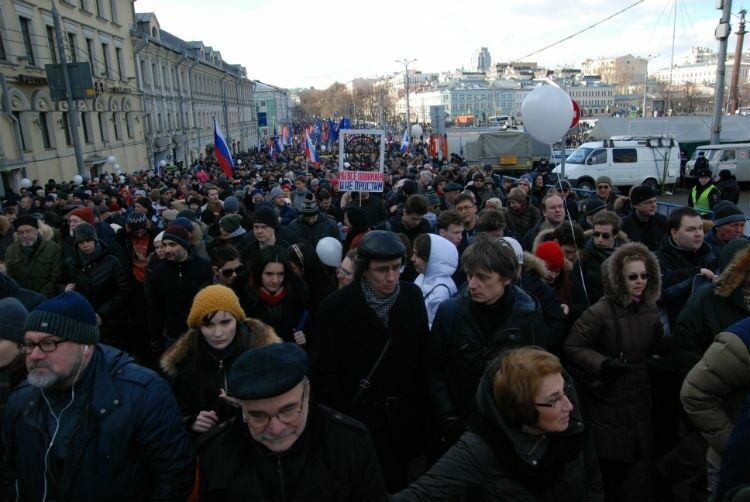 В Москве прошел марш, посвященный памяти политика Бориса Немцова