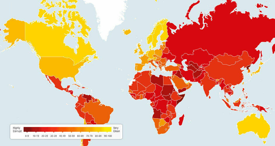 Россия опустилась в рейтинге коррупции со 135-го на 138-е место