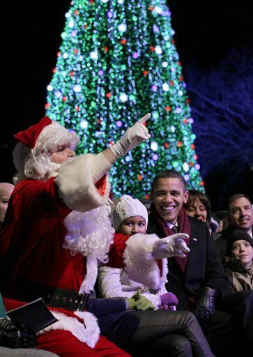 Раз-два-три, елочка - гори! Барак Обама зажег огни на Национальной рождественской елке