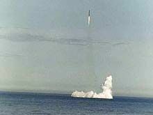 ВМФ России произвел пуск баллистической ракеты