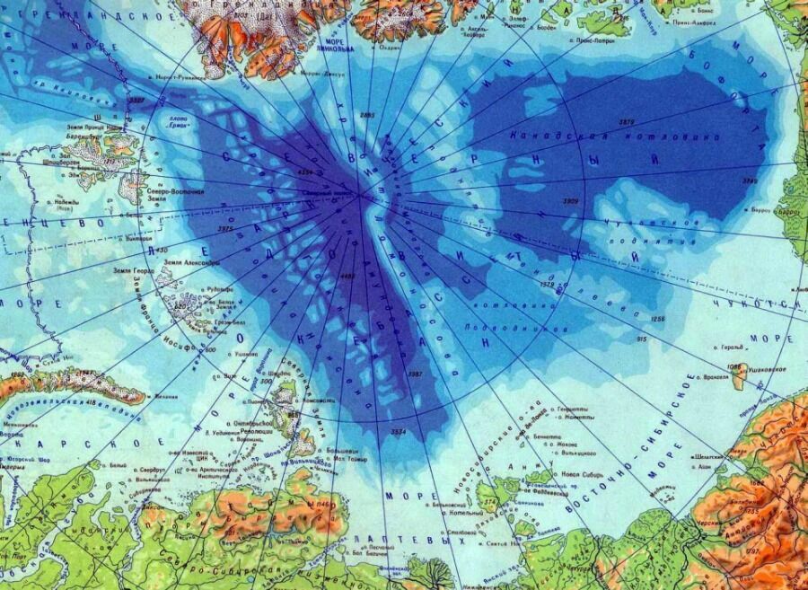 Карта: Северный Ледовитый океан, архипелаг Шпицберген, Земля Франца-Иосифа, Новая Земля, Северная Земля, Новосибирские острова, северные моря Ледовитого океана.