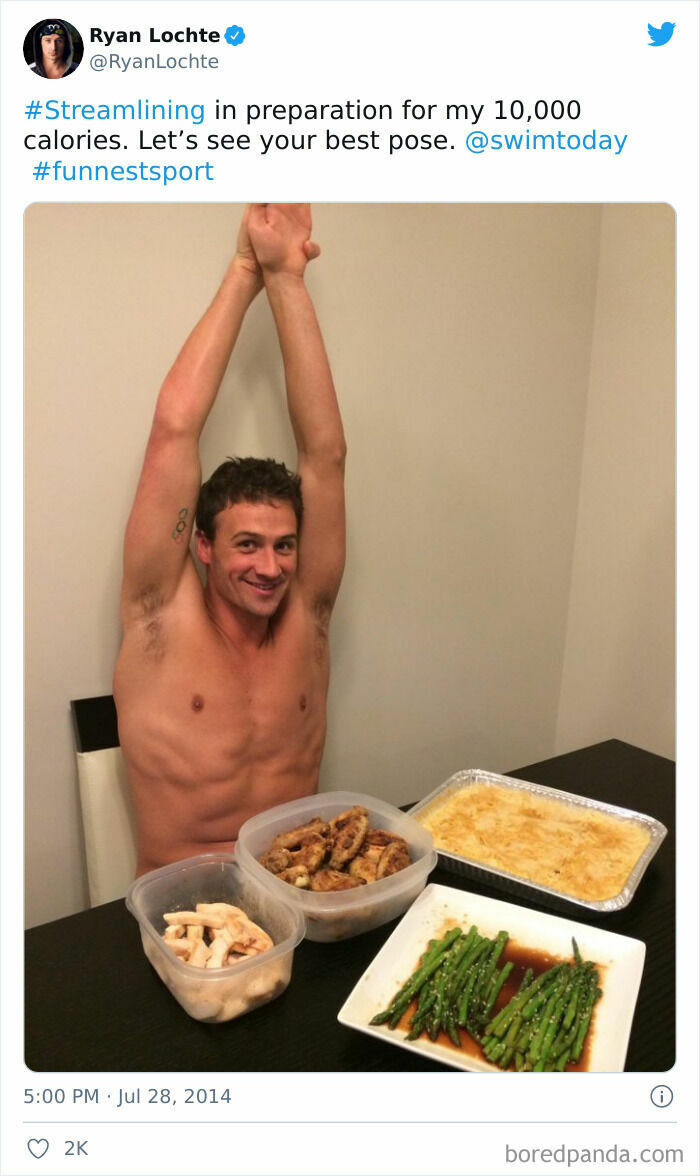 Шестикратный олимпийский чемпион по плаванию американец Райан Лохте и его ужин на 10 000 калорий