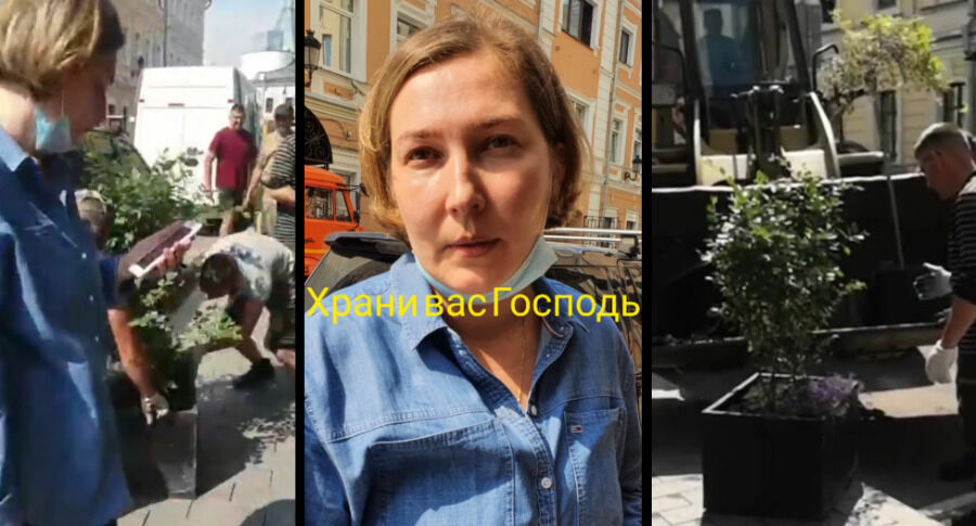 Изъятие растений возле кафе Влада Лисовца сняли на видео, стилист разместил эти кадры в своём инстаграме с просьбой помочь выяснить, кто эти люди, которые так по-варварски поступили.
