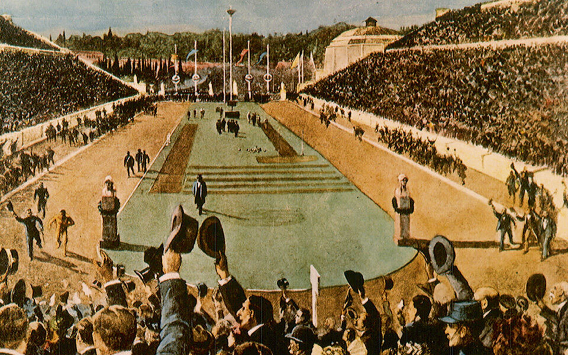 Первые современные игры в греции. Олимпийские игры 1896 года в Афинах. Олимпийские стадион Афины 1896. Первые Олимпийские игры современности Афины 1896.