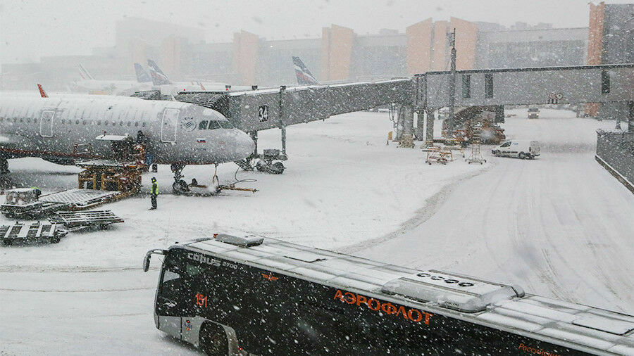 Снегопад привел к задержке рейсов в аэропортах Москвы
