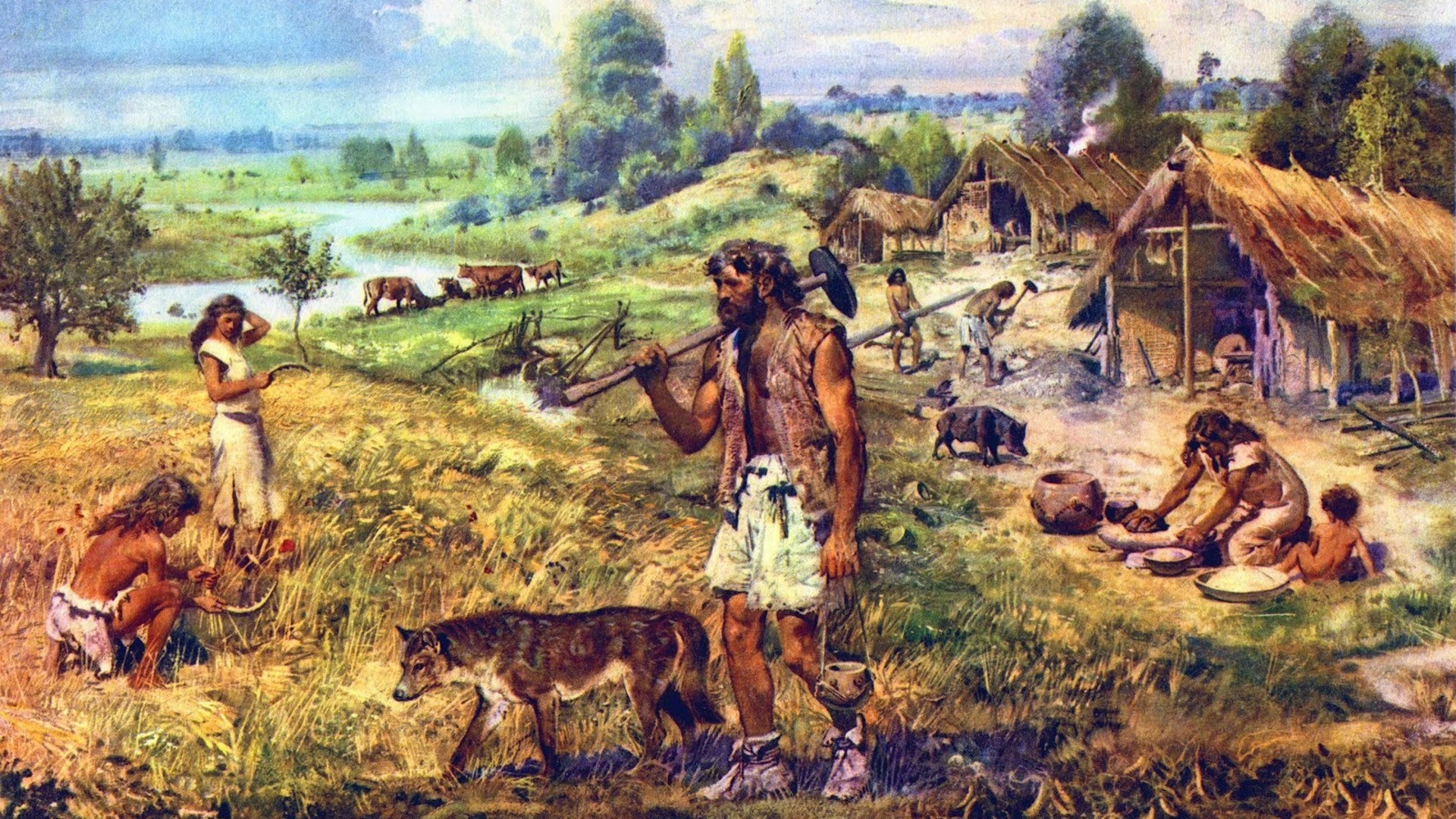 Торговля в каменном веке. Древние люди Неолит. Неолит земледелие. Древние люди земледелие. Собирательство древних людей.