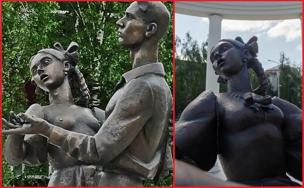 ФотКа дня: на памятнике выпускникам 1941 года в Сергиевом Посаде "срамоту" прикрыли