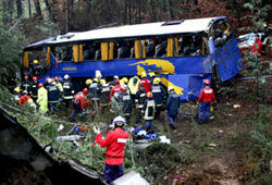 В Португалии автобус упал в обрыв, 11 человек погибли, 32 ранены