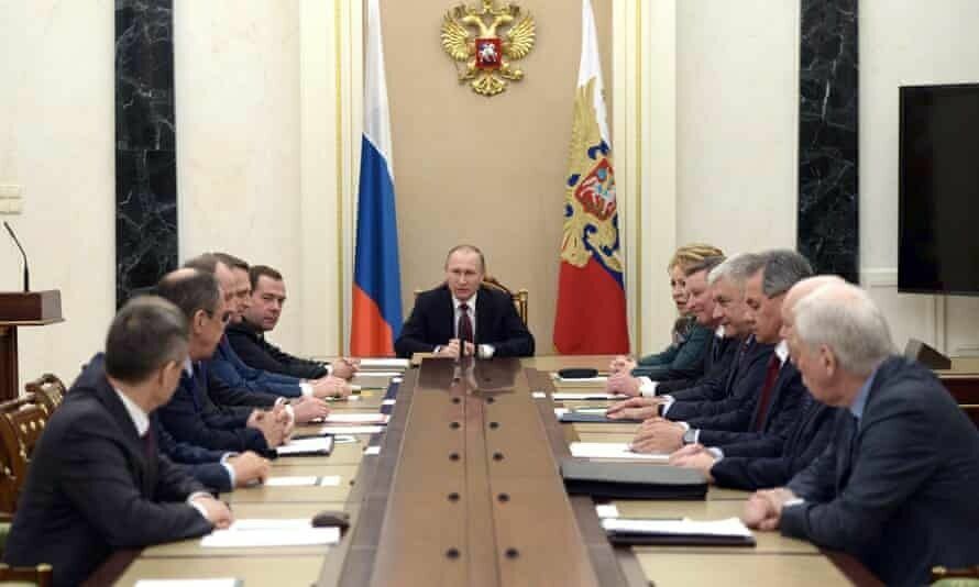 Владимир Путин проводит встречу с постоянными членами Совета безопасности 22 января 2016 года в Кремле