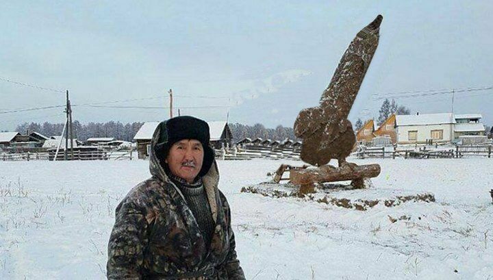 Жест пацифиста: житель Якутии слепил ракету из навоза