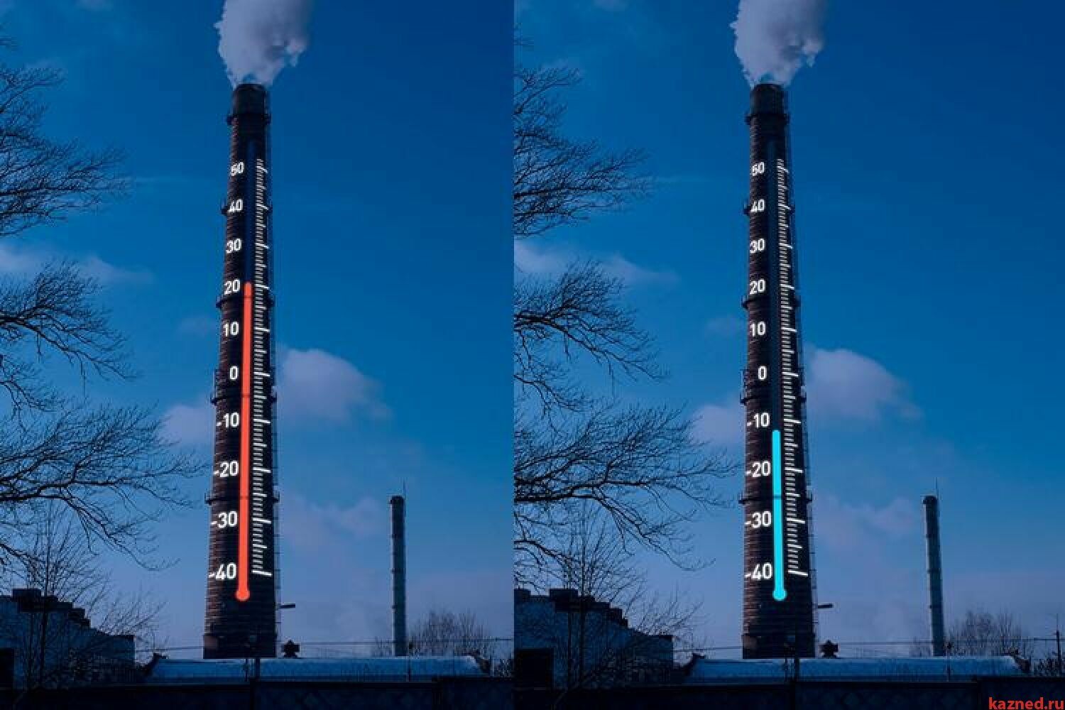 В Казани сделают огромный термометр на трубе ТЭЦ