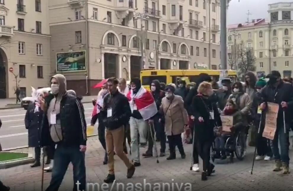 В Минске прошел очередной марш протеста инвалидов