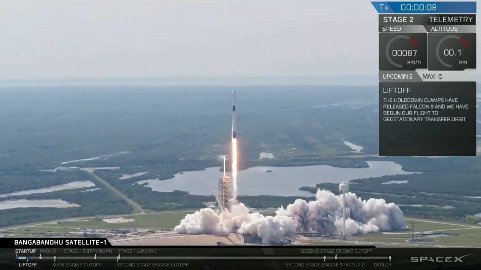 Илон Маск запустил ракету с двигателем для пилотируемых полетов