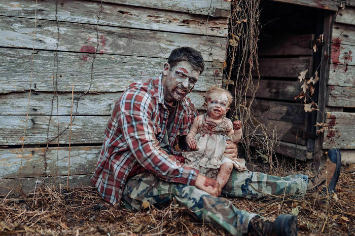 Хэллоуин в стиле зомби: в процессе съемок ни один ребенок не пострадал