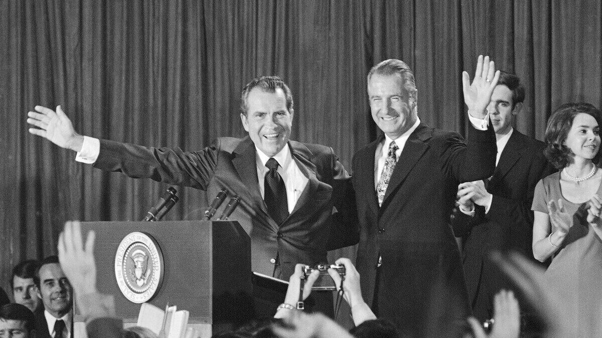 Президент США 1969-1974 гг. Ричард Никсон после победы на выборах 1972 г.