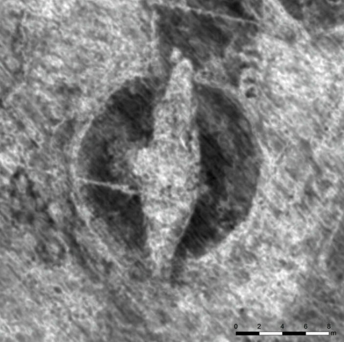 Изображение "Корабля Геллестада" при сканировании георадаром