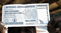 Зимбабвийцы увидели купюру в 100 миллиардов