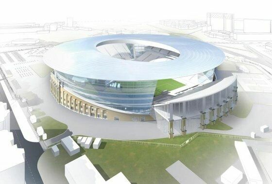 Реконструкция стадиона в Екатеринбурге с высоты птичьего полета (видео)
