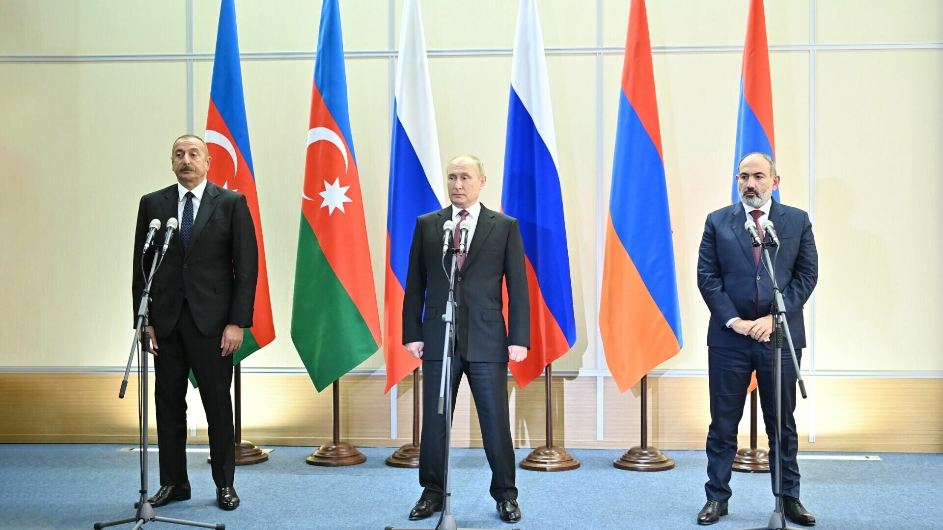 Путин, Пашинян и Алиев обсудили урегулирование в Нагорном Карабахе