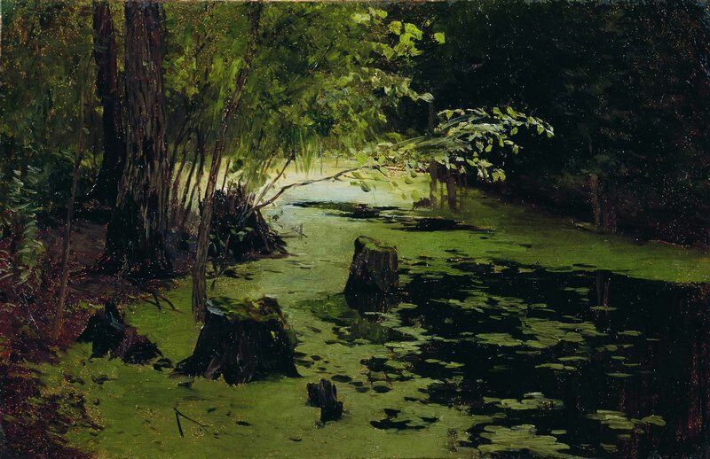 Картина Левитана "Речная заводь"