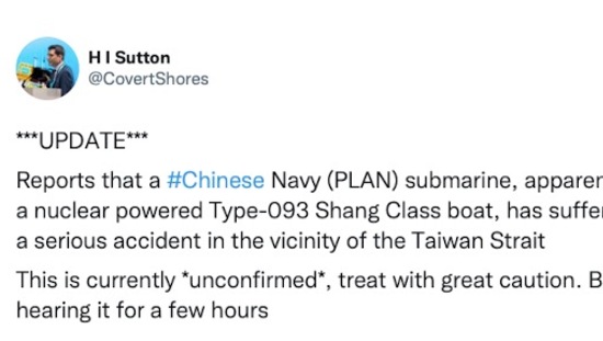 Сообщения об аварии китайской подводной лодки