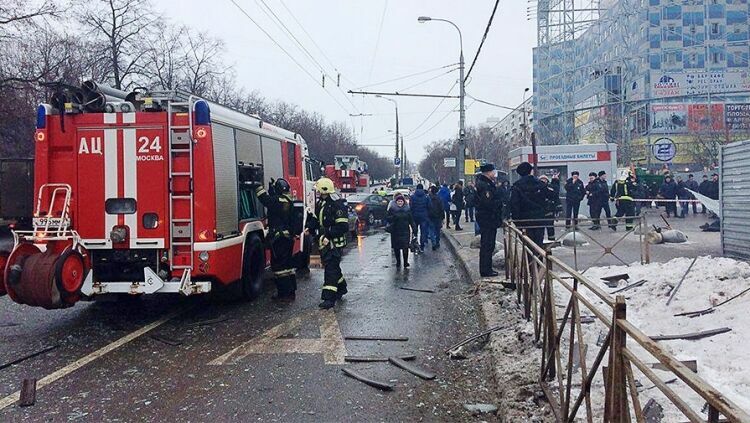 Появились кадры разрушений от взрыва на станции Коломенская