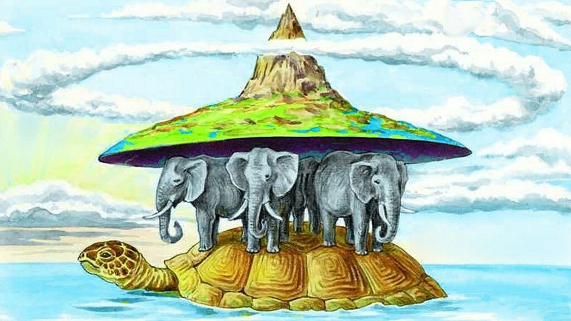 Как представляли землю в древности. Древние Индийцы представляли землю. Древние представления о земле на трех китах. Черепаха три слона земля. Черепаха три слона плоская земля.