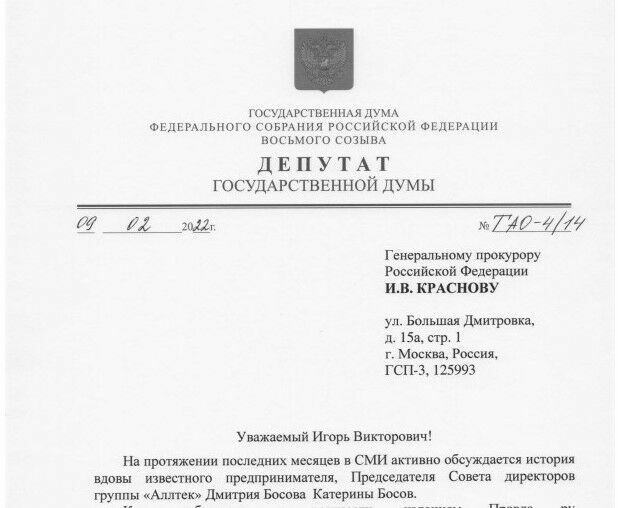 Проверкой дела Катерины Босов займутся Генпрокуратура и Тверской районный суд