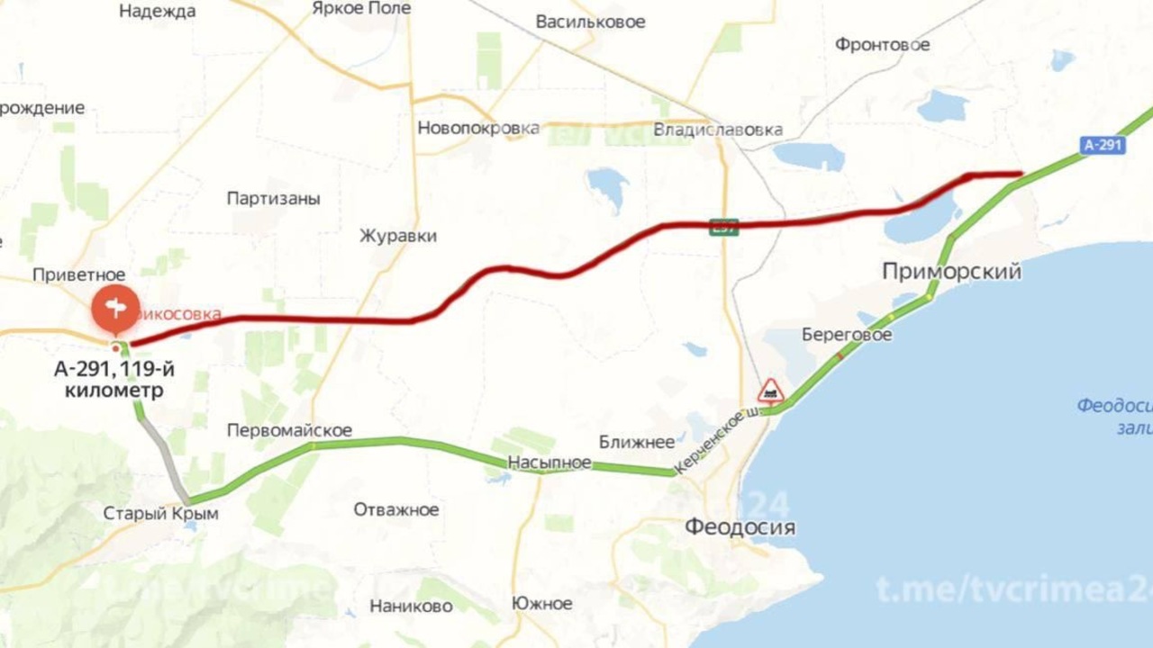 Глава Крыма опубликовал схему объезда закрытого участка автодороги