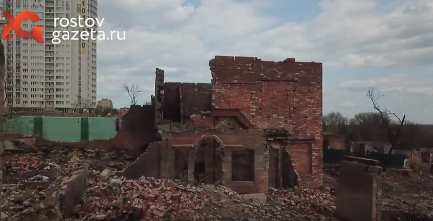 Восемь месяцев после великого пожара в центре Ростова (аэросъемка)