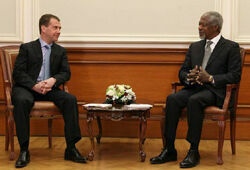 Медведев считает миссию Кофи Аннана последней надеждой на мир в Сирии