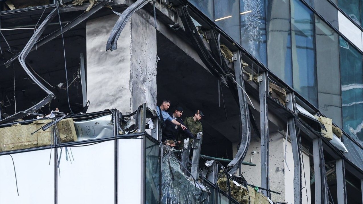 Появились видео из здания «Москва-Сити» после атаки беспилотников