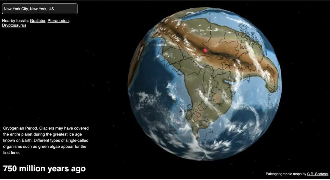 Хотите узнать, где был ваш родной город 750 миллионов лет назад? Легко!