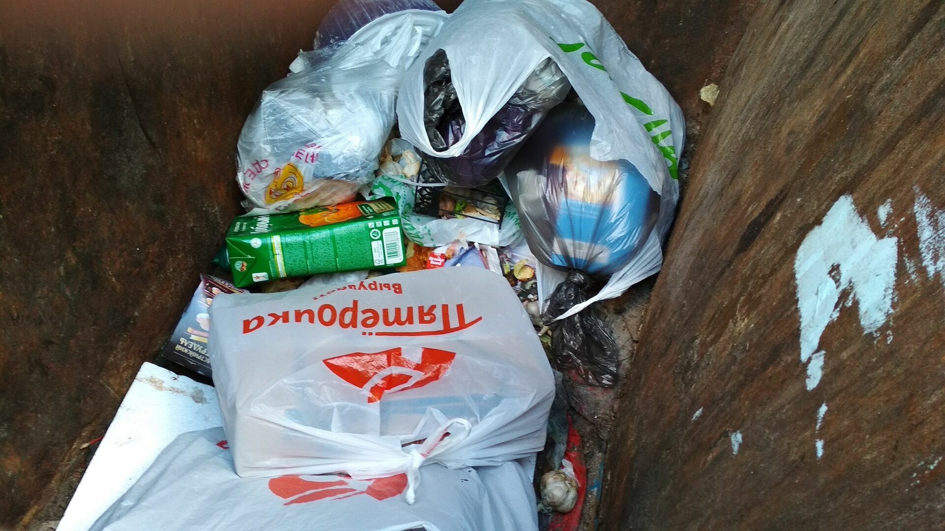 Судя по содержимому обычных контейнеров,  москвичи пока предпочитают собирать и пластик и стекло и пищевые отходы в один пакет