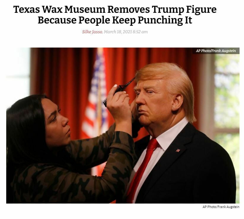 Воскового Трампа убрали из музея Тюссо после того, как фигурку избили вандалы