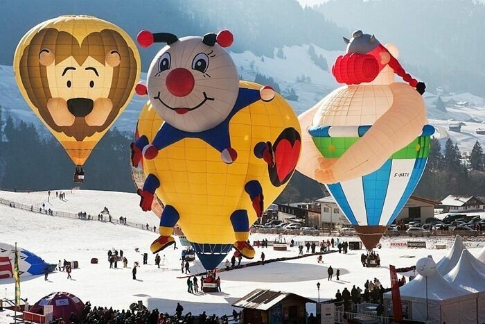 В Швейцарии проходит фестиваль воздушных шаров (видео)