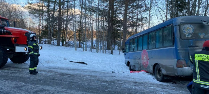 В Карелии автобус с двадцатью детьми попал в аварию