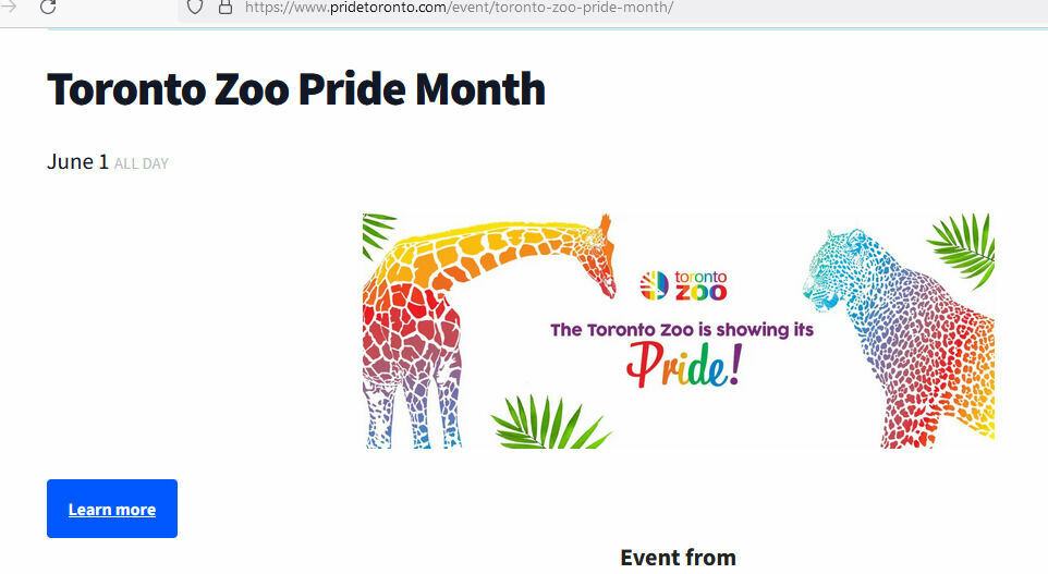 Месяц ЛГБТ-гордости в зоопарке Торонто