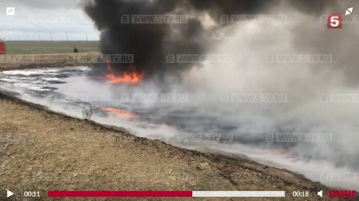 На Ставрополье произошёл пожар в нефтехранилище