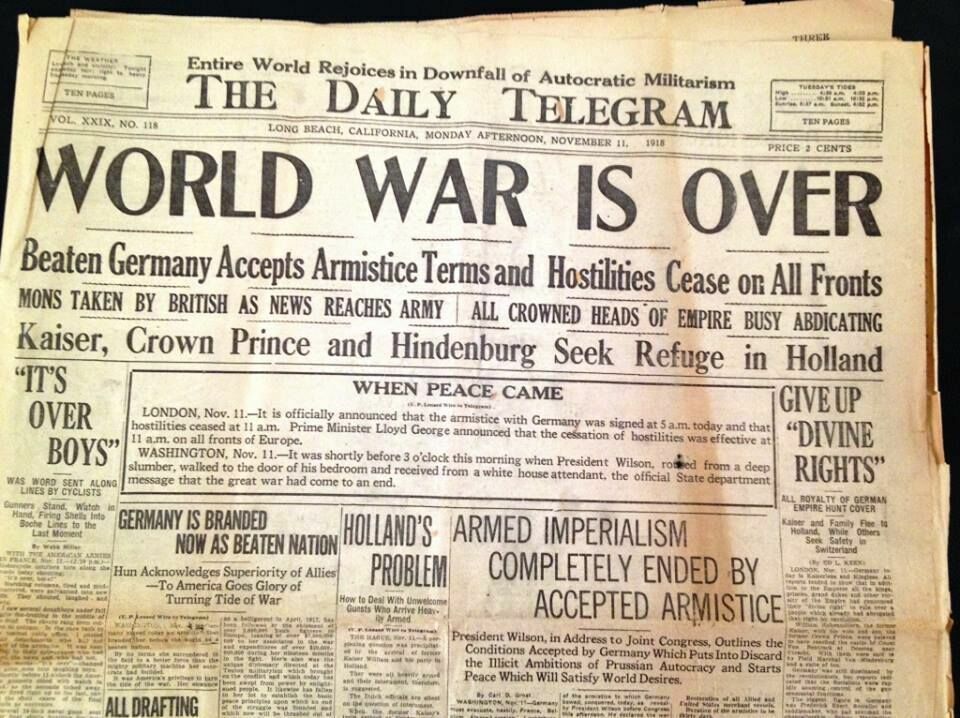 Сегодня День памяти — окончание Первой мировой войны