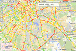 Карта Москвы алеет от пробок в девять баллов – «город стоит»