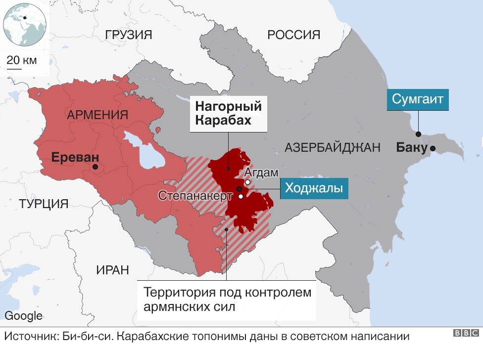 Карта Южного Кавказа