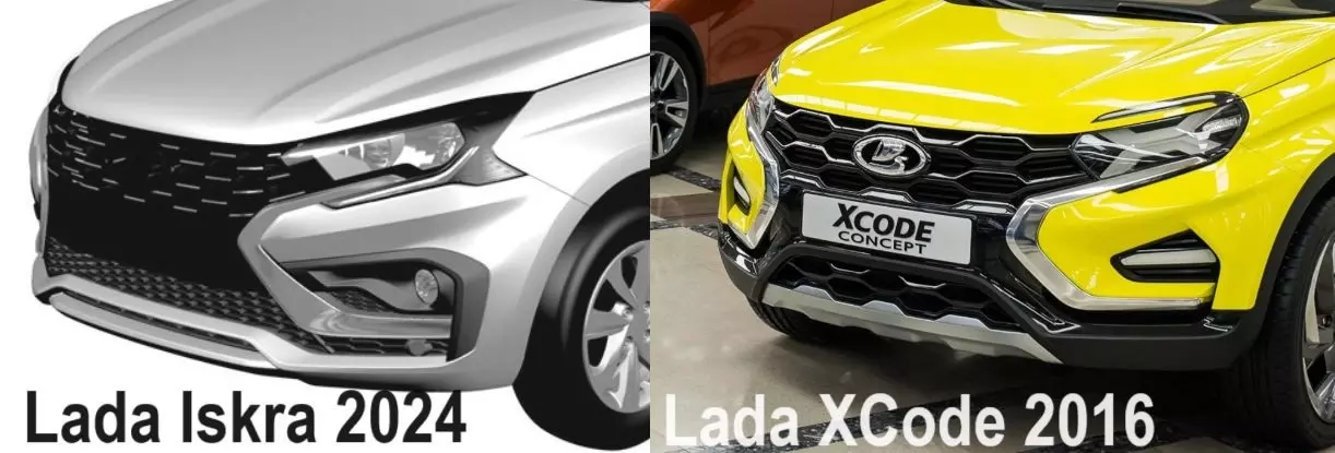 Оформлением передней и задней частей кузова Lada Iskra-универсал перекликается с концептом Lada XCode 2016 года.