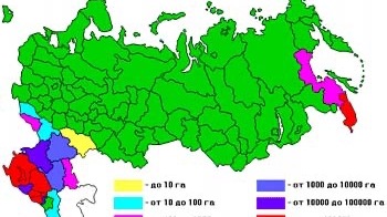 Карта распространения амброзии в России