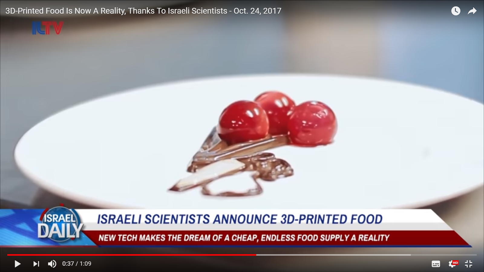 В Израиле появился 3D-принтер, печатающий еду