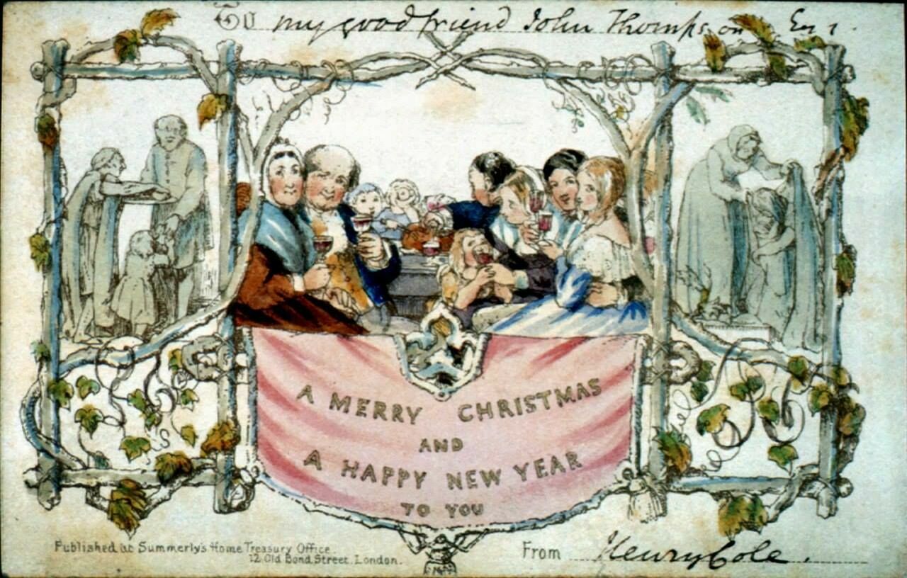 Исполнилось 175 лет рождественской открытке