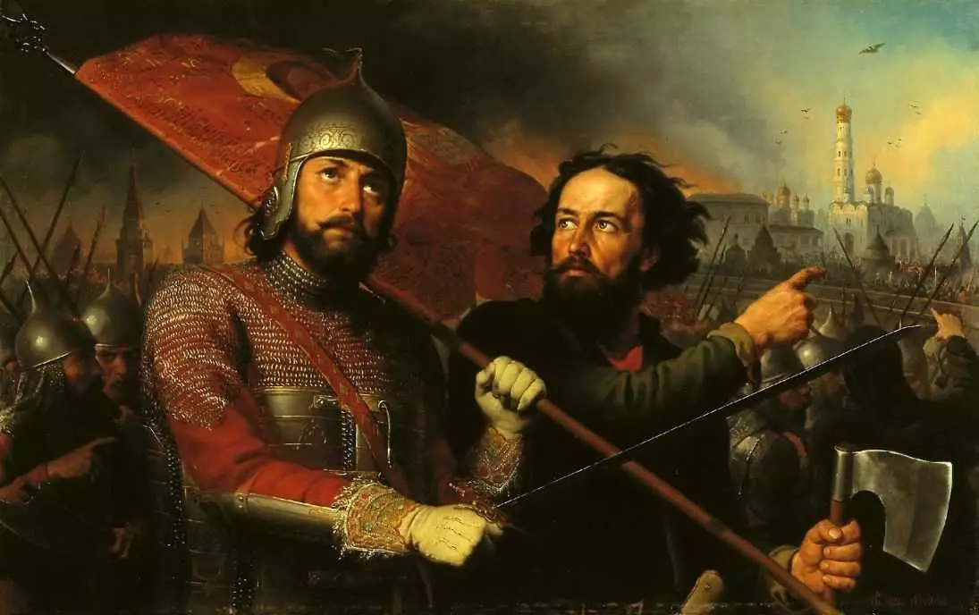 Картину “Минин и Пожарский” написал русский художник с итальянскими корнями Михаил Скотти в 1850 году