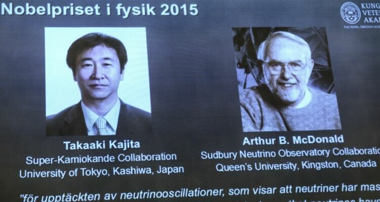Нобелевская премия по физике присуждена канадскому и японскому ученым за обнаружение массы нейтрино